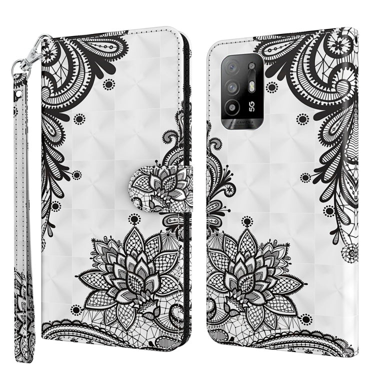 Custodia pelle flip con pittura 3D per OPPO A94 5G e A95 5G