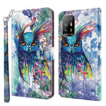 Custodia pelle flip con pittura 3D per OPPO A94 5G e A95 5G