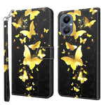 Custodia pelle flip con pittura 3D per OPPO A94 5G e A95 5G