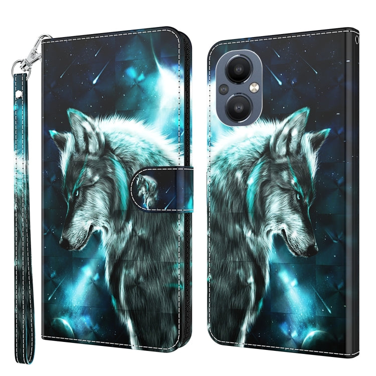 Custodia pelle flip con pittura 3D per OPPO A94 5G e A95 5G