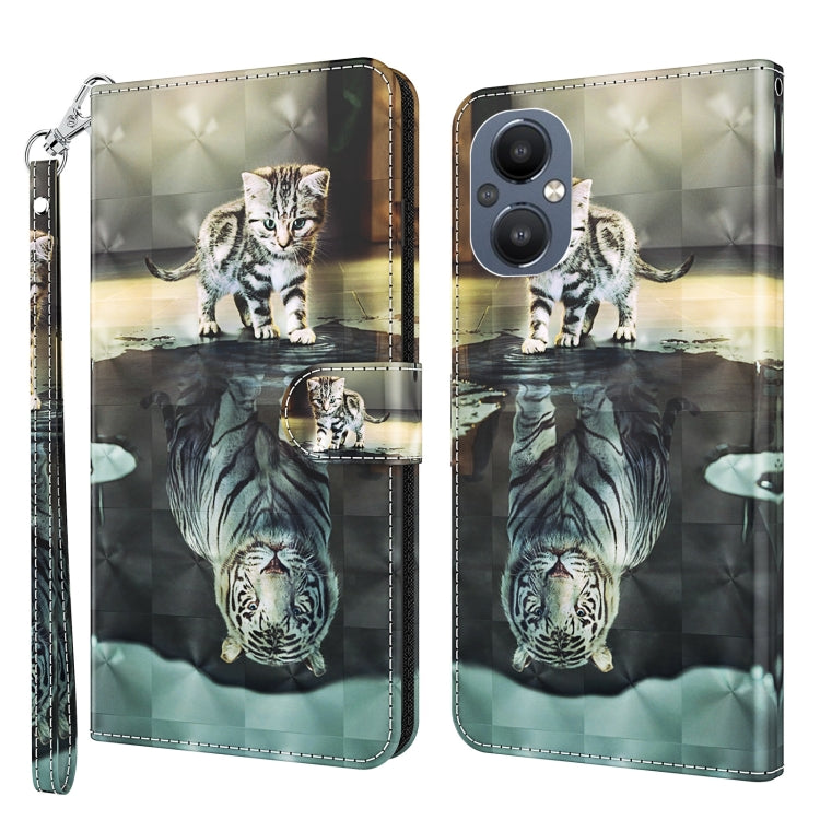 Custodia pelle flip con pittura 3D per OPPO A94 5G e A95 5G