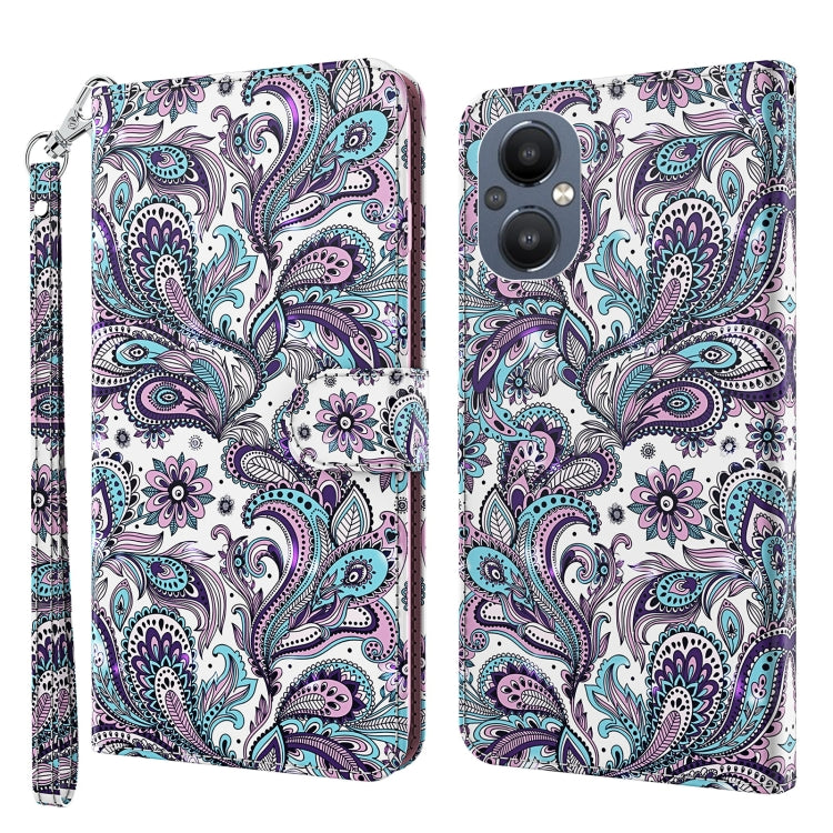 Custodia pelle flip con pittura 3D per OPPO A94 5G e A95 5G
