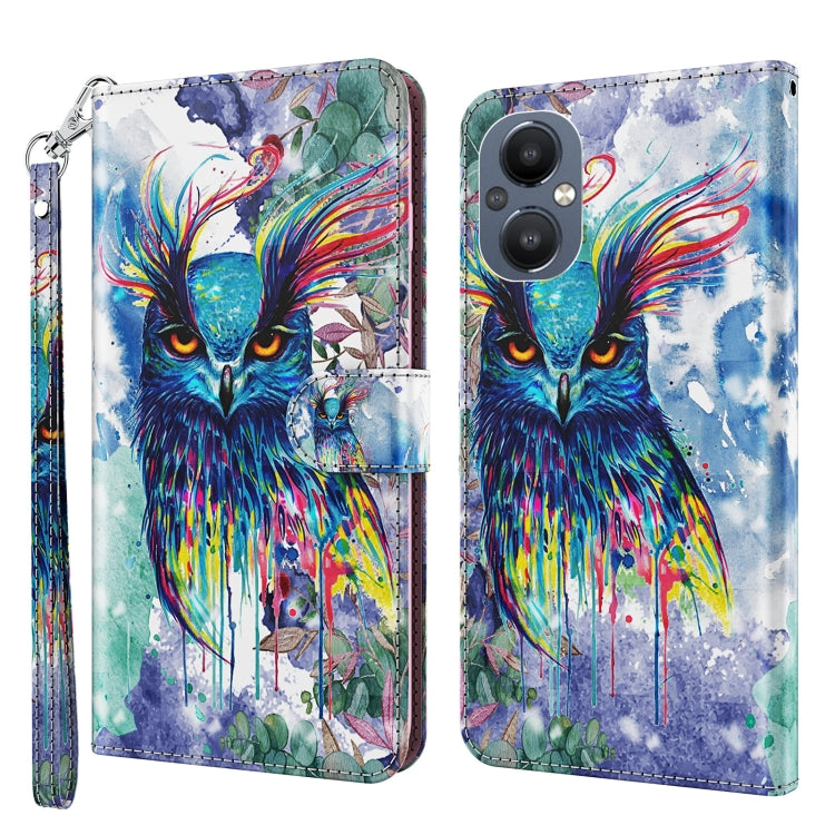 Custodia pelle flip con pittura 3D per OPPO A94 5G e A95 5G