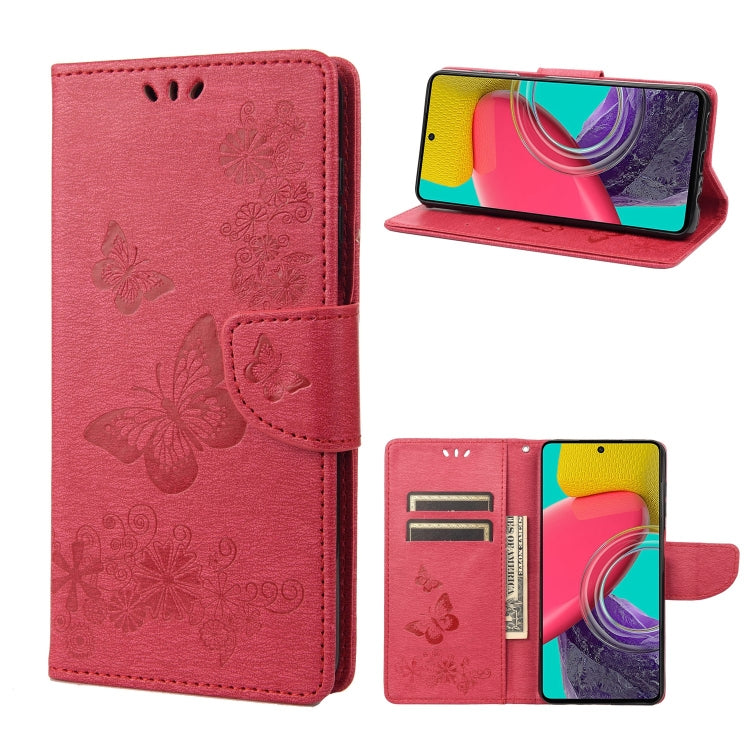 Custodia per telefono in pelle goffrata farfalla, For Samsung Galaxy M53 5G