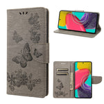 Custodia per telefono in pelle goffrata farfalla, For Samsung Galaxy M53 5G