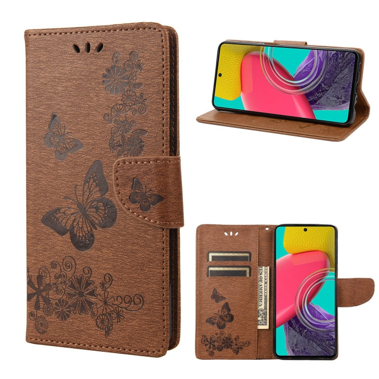 Custodia per telefono in pelle goffrata farfalla, For Samsung Galaxy M53 5G