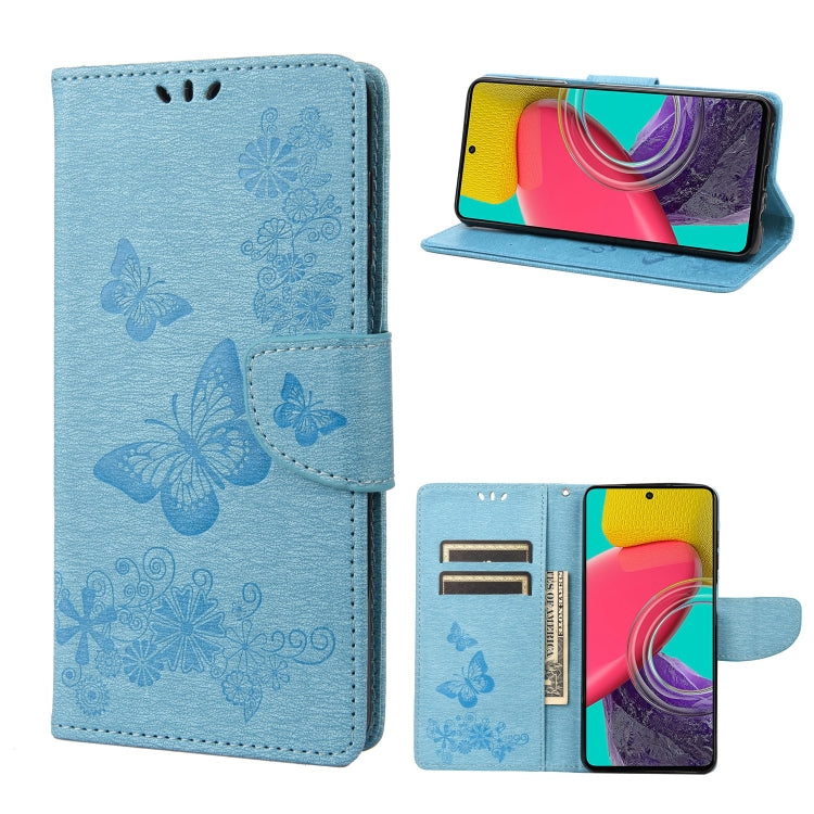 Custodia per telefono in pelle goffrata farfalla, For Samsung Galaxy M53 5G