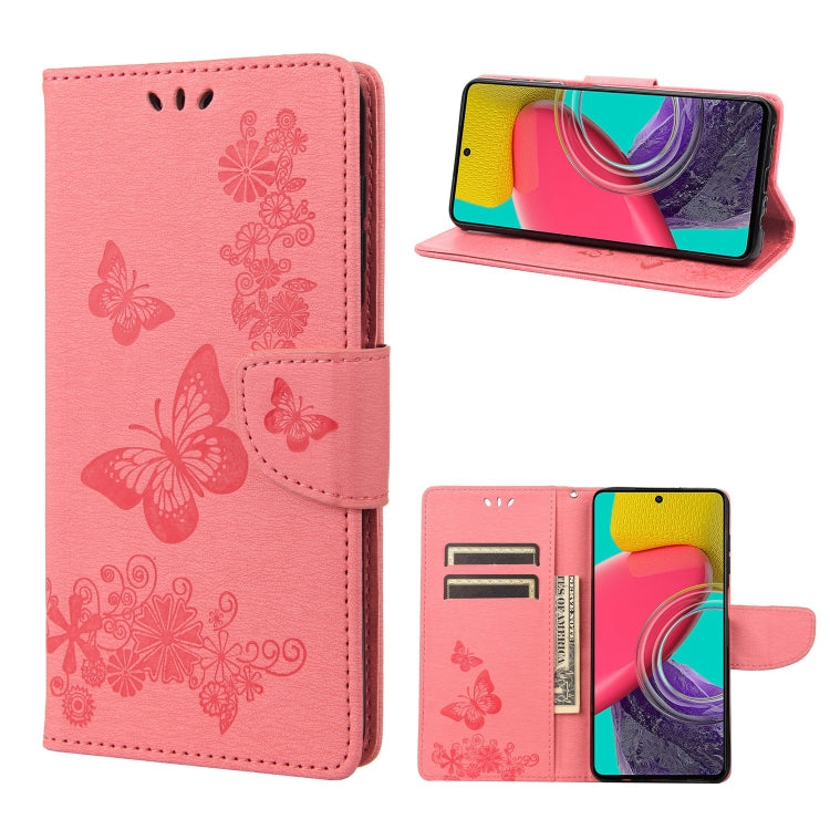 Custodia per telefono in pelle goffrata farfalla, For Samsung Galaxy M53 5G