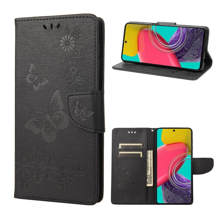 Custodia per telefono in pelle goffrata farfalla, For Samsung Galaxy M53 5G