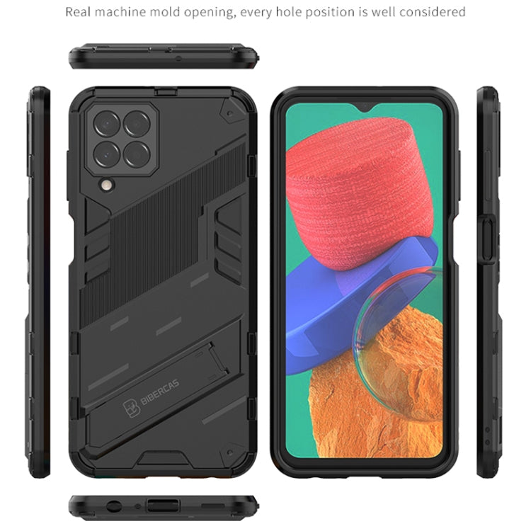 Custodia TPU antiurto con supporto per Samsung Galaxy M33 5G
