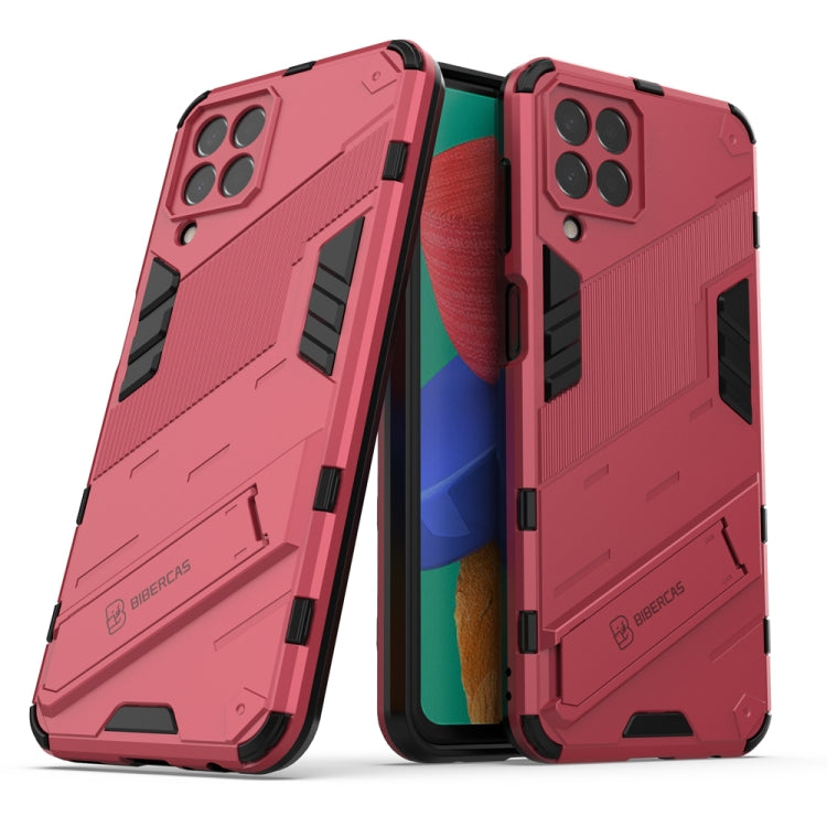 Custodia TPU antiurto con supporto per Samsung Galaxy M33 5G