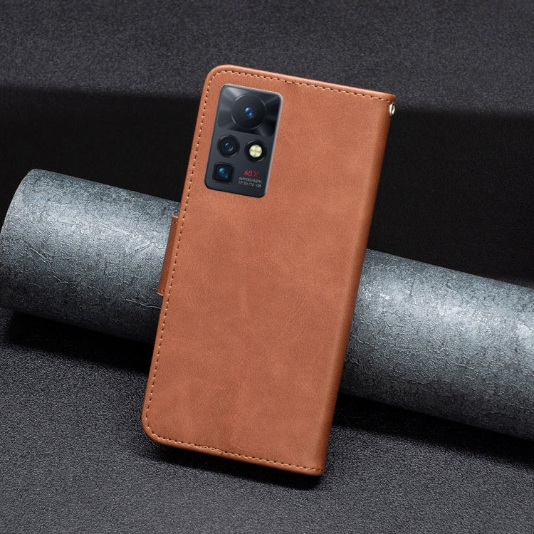 Custodia in pelle con trama di pelle di agnello per Infinix Zero X / X Pro