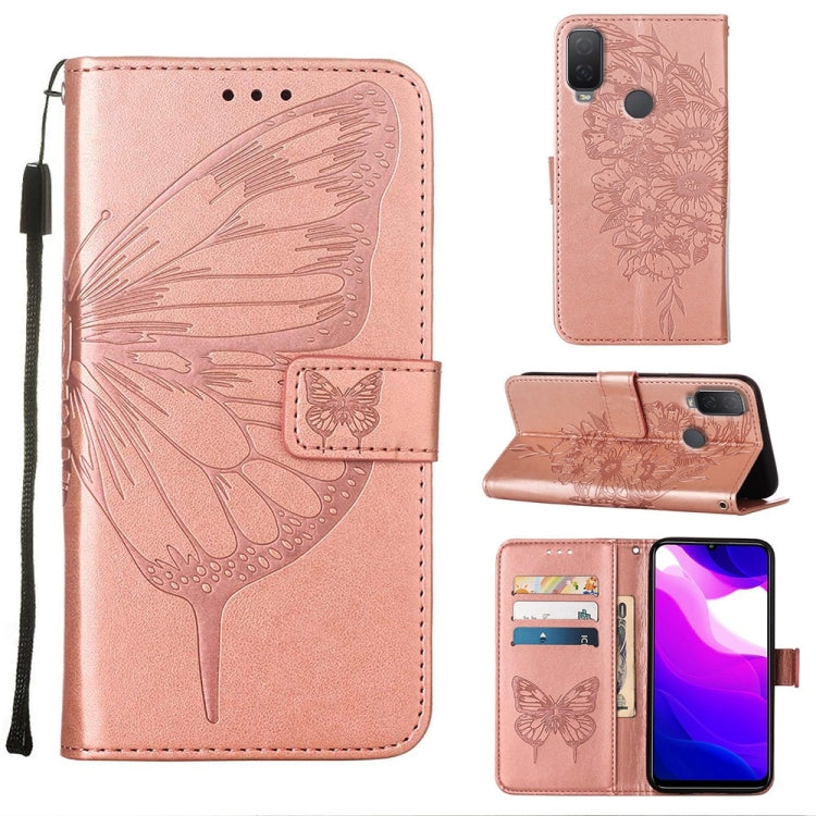 Custodia in pelle con farfalla goffrata per Alcatel 1L 2021, Google Pixel 6a 5G