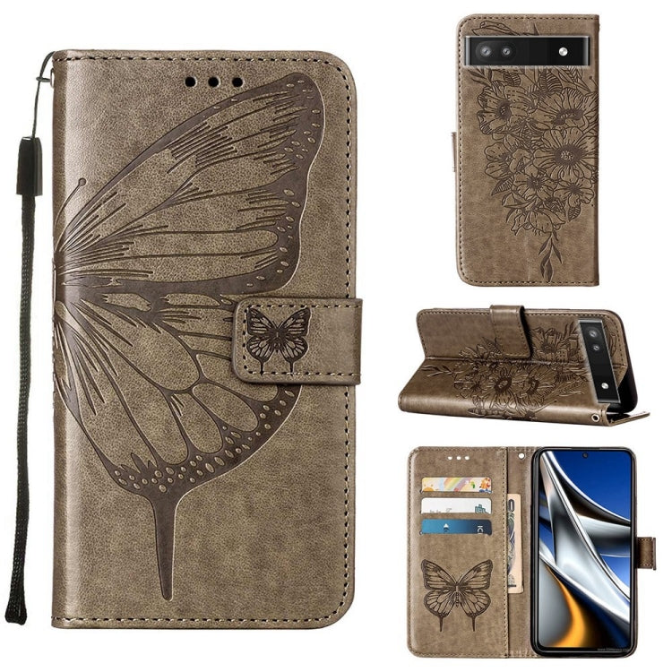Custodia in pelle con farfalla goffrata per Alcatel 1L 2021, Google Pixel 6a 5G