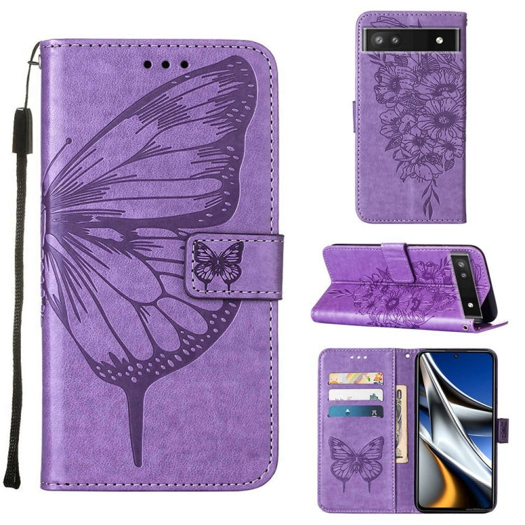 Custodia in pelle con farfalla goffrata per Alcatel 1L 2021, Google Pixel 6a 5G