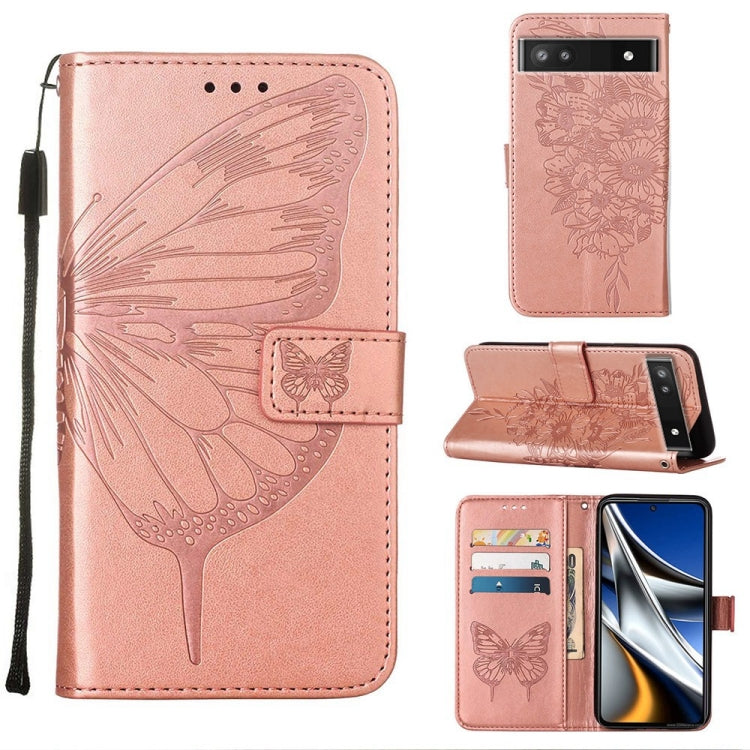 Custodia in pelle con farfalla goffrata per Alcatel 1L 2021, Google Pixel 6a 5G