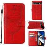 Custodia in pelle con farfalla goffrata per Alcatel 1L 2021, Google Pixel 6a 5G