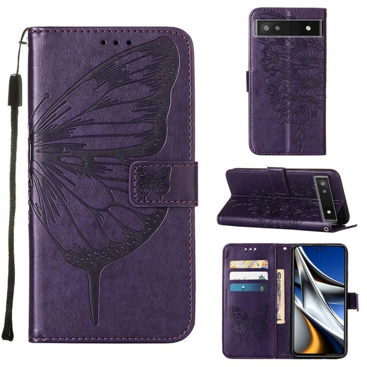 Custodia in pelle con farfalla goffrata per Alcatel 1L 2021, Google Pixel 6a 5G