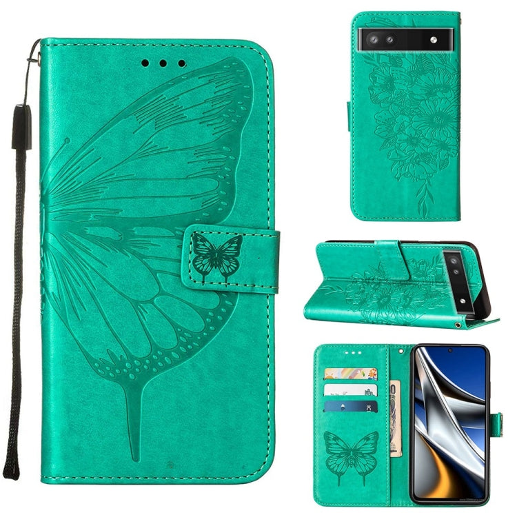 Custodia in pelle con farfalla goffrata per Alcatel 1L 2021, Google Pixel 6a 5G