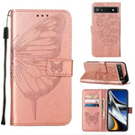 Custodia in pelle con farfalla goffrata per Alcatel 1L 2021, Google Pixel 6a 5G
