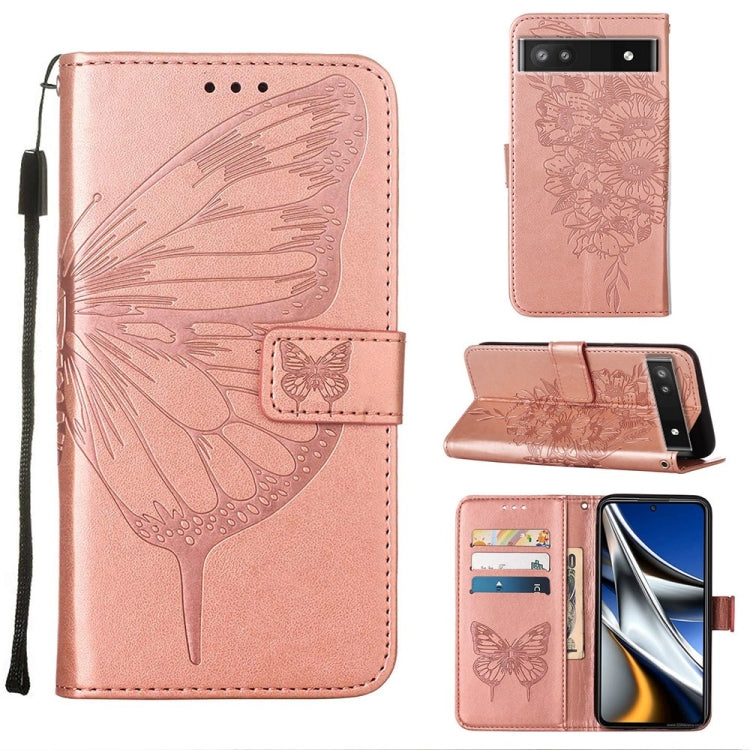Custodia in pelle con farfalla goffrata per Alcatel 1L 2021, Google Pixel 6a 5G