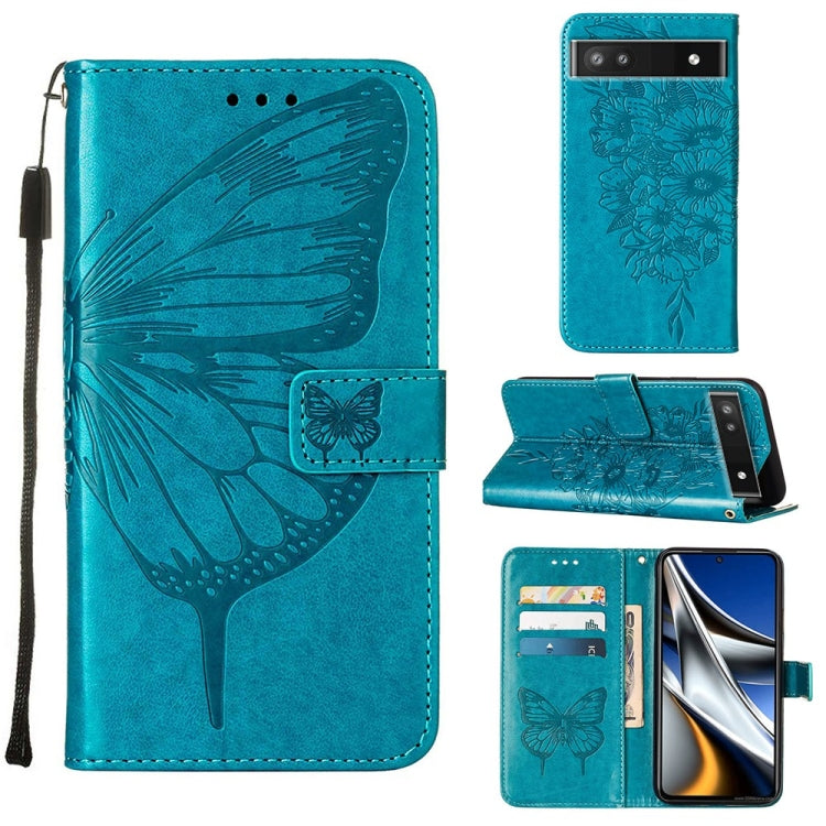 Custodia in pelle con farfalla goffrata per Alcatel 1L 2021, Google Pixel 6a 5G