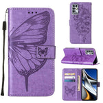 Custodia in pelle con farfalla goffrata per Infinix Note 11, 11i e 11S / Note 11