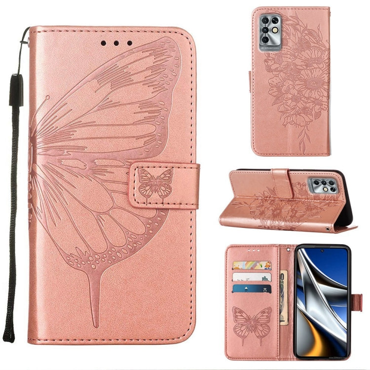 Custodia in pelle con farfalla goffrata per Infinix Note 11, 11i e 11S / Note 11