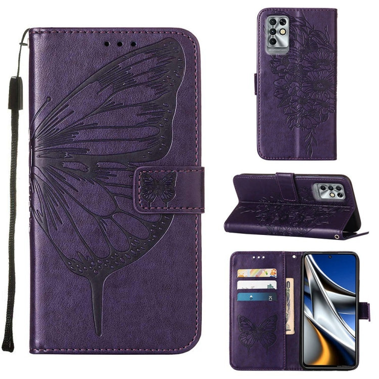 Custodia in pelle con farfalla goffrata per Infinix Note 11, 11i e 11S / Note 11