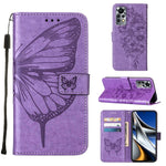 Custodia in pelle con farfalla goffrata per Infinix Note 11, 11i e 11S / Note 11