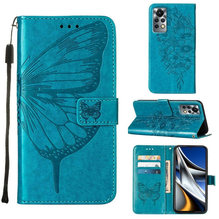 Custodia in pelle con farfalla goffrata per Infinix Note 11, 11i e 11S / Note 11
