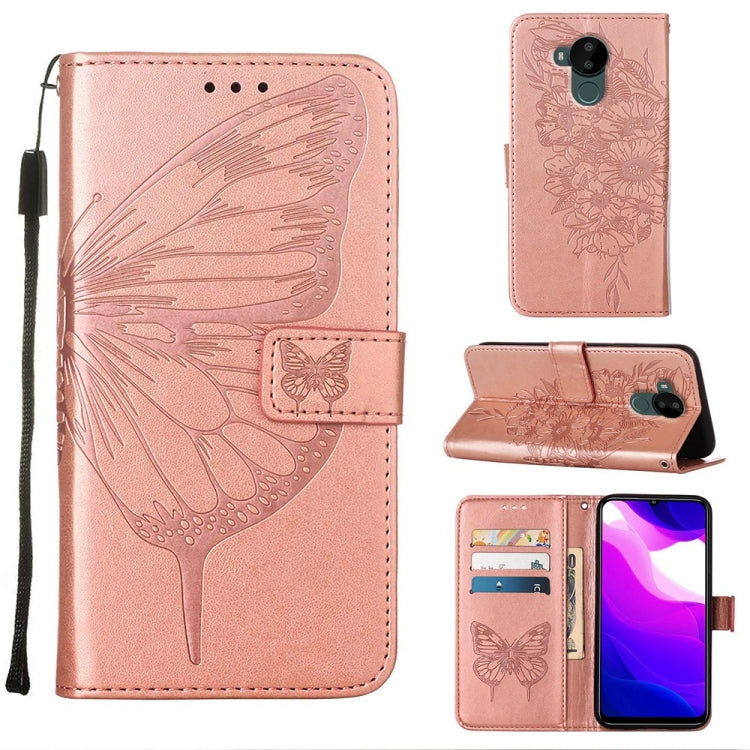 Custodia in pelle con farfalla goffrata per Nokia C30, G21 / G11 e G300, G21/G11