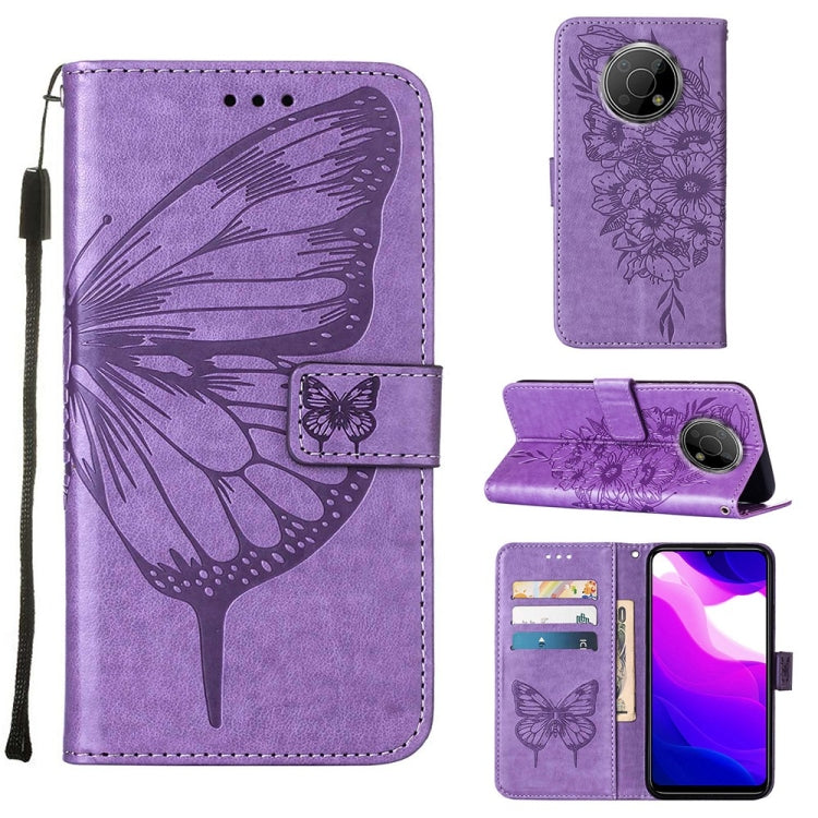 Custodia in pelle con farfalla goffrata per Nokia C30, G21 / G11 e G300, G21/G11