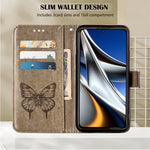 Custodia in pelle con farfalla goffrata per Nokia XR20