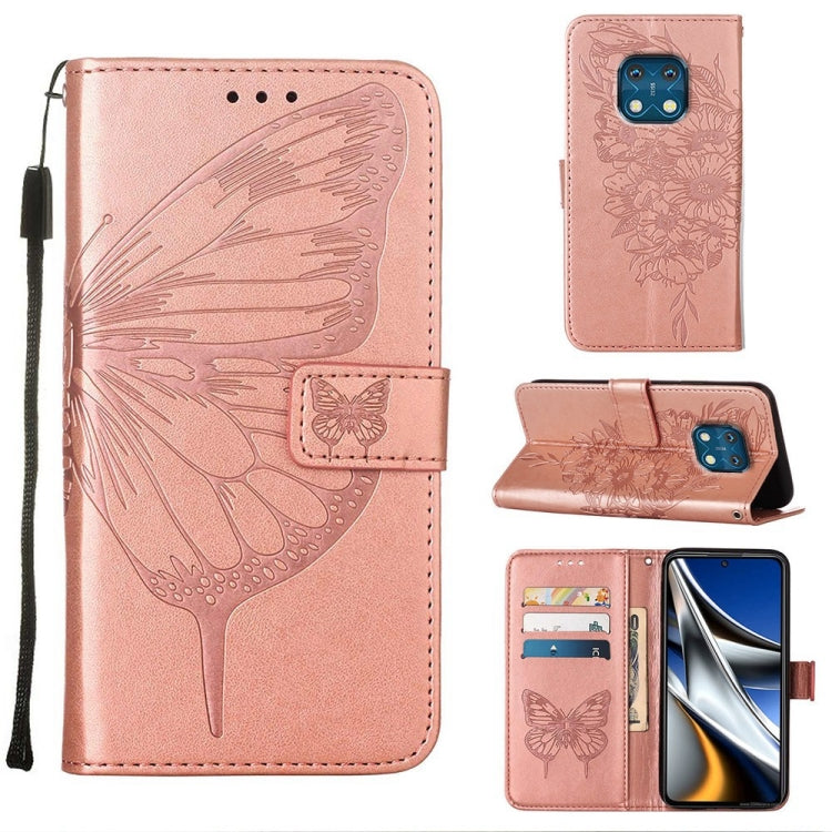 Custodia in pelle con farfalla goffrata per Nokia XR20
