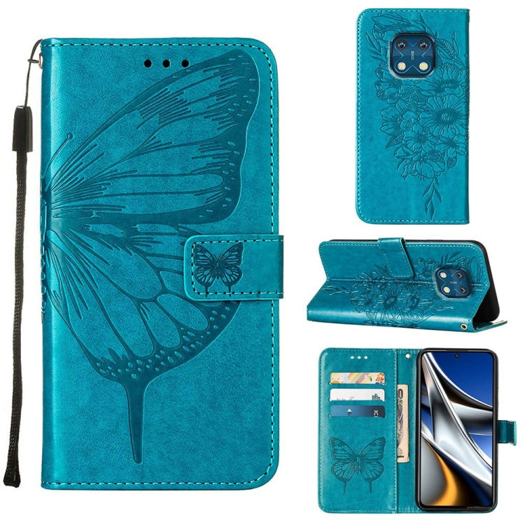 Custodia in pelle con farfalla goffrata per Nokia XR20