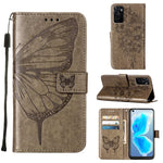 Custodia in pelle con farfalla goffrata per OPPO A55s 5G, Find X5 e Find X5 Pro