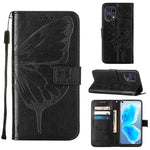 Custodia in pelle con farfalla goffrata per OPPO A55s 5G, Find X5 e Find X5 Pro