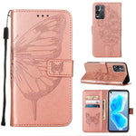 Custodia in pelle con farfalla goffrata per OPPO K9X 5G, Realme C35 e Realme GT2