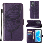 Custodia in pelle con farfalla goffrata per OPPO K9X 5G, Realme C35 e Realme GT2