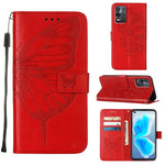 Custodia in pelle con farfalla goffrata per OPPO K9X 5G, Realme C35 e Realme GT2