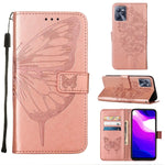 Custodia in pelle con farfalla goffrata per OPPO K9X 5G, Realme C35 e Realme GT2