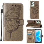 Custodia in pelle con farfalla goffrata per OPPO K9X 5G, Realme C35 e Realme GT2