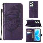 Custodia in pelle con farfalla goffrata per OPPO K9X 5G, Realme C35 e Realme GT2
