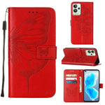 Custodia in pelle con farfalla goffrata per OPPO K9X 5G, Realme C35 e Realme GT2