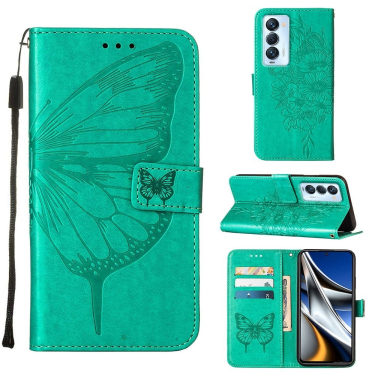 Custodia in pelle con farfalla goffrata per Tecno Camon 17 Pro, 18 Premier e 18i