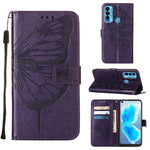 Custodia in pelle con farfalla goffrata per Tecno Camon 17 Pro, 18 Premier e 18i