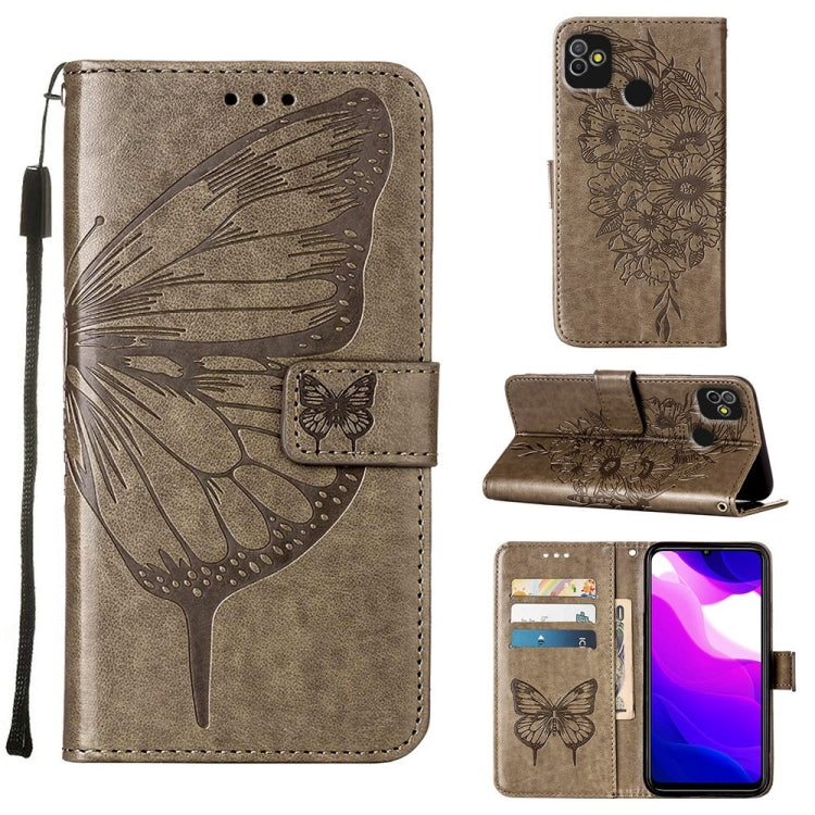 Custodia in pelle con farfalla goffrata per Tecno Camon 18P, Pop 5 Go e Pop 5