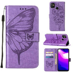 Custodia in pelle con farfalla goffrata per Tecno Camon 18P, Pop 5 Go e Pop 5