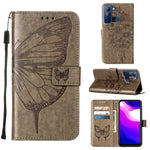 Custodia in pelle con farfalla goffrata per Tecno Camon 18P, Pop 5 Go e Pop 5